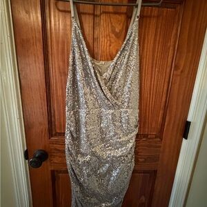 Grace Karin Shimmering Silver Dress